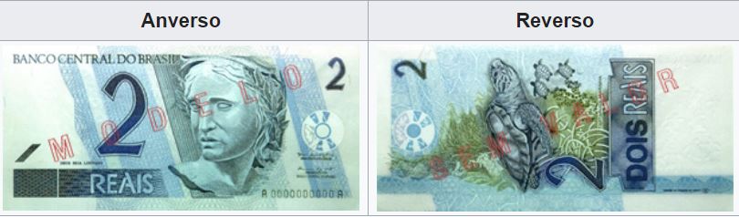 Billete de 2 reales brasileños