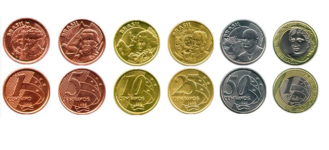 Monedas de reales brasileños