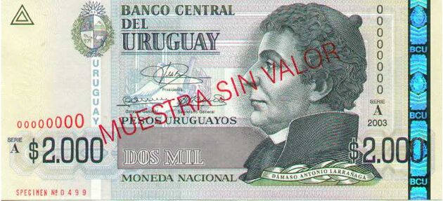 Billete de 2000 pesos uruguayos