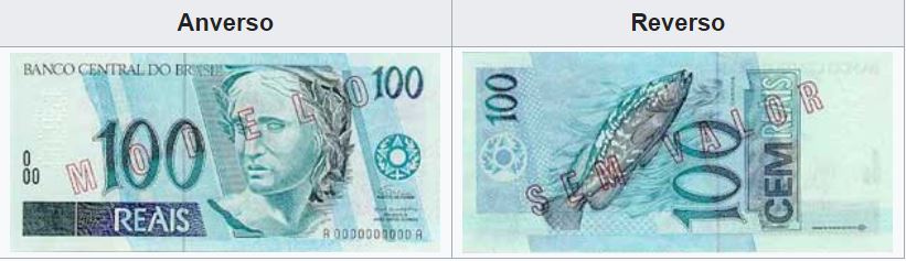 Billete de 100 reales brasileños