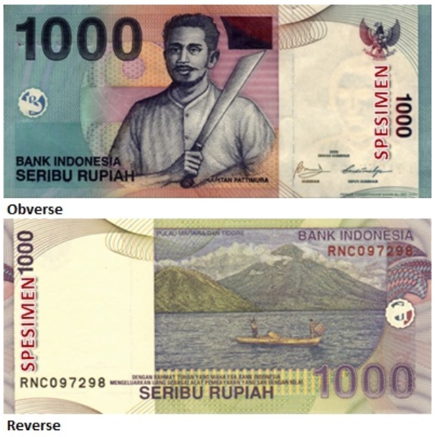Billete de 1 000 rupias indonesias