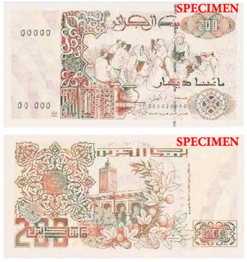 Billete de 200 dinares argelinos